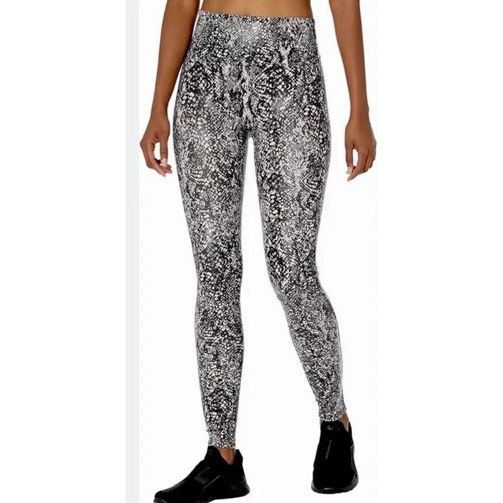 SPANX Womens Grey Snake Faux Leather Snake Shine High Rise Leggings M,NEW